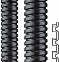 Protective hose, inside Ø 5 mm, outside Ø 8 mm, BR 20 mm, metal/PVC, black