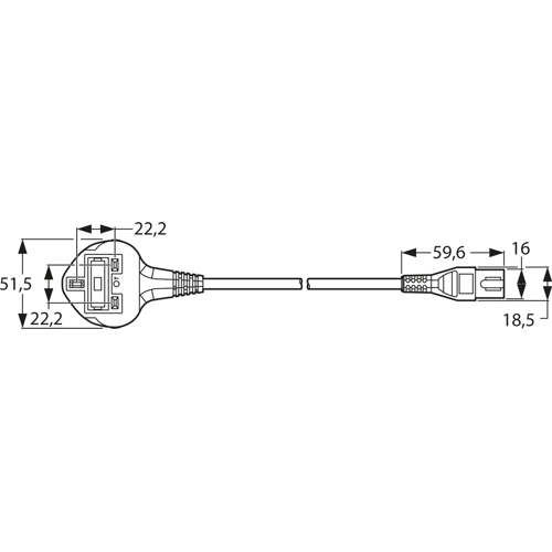 BS13/3KS-H05VVH2F2X075-C7/1,80M SW9005 FELLER Power Cords Image 2