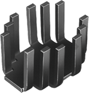Finger shaped heatsink, 41.3 x 33 x 12.7 mm, 14 K/W, black anodized