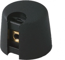 Rotary knob, 6 mm, plastic, black, Ø 16 mm, H 16 mm, A1016069