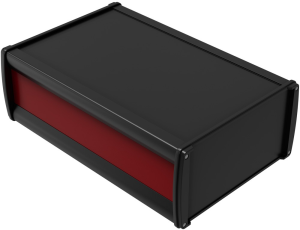 Aluminum Profile enclosure, (L x W x H) 350 x 233 x 121 mm, black/red (RAL 9005), IP65, 007504012