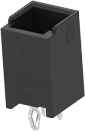 Pin header, 2 pole, pitch 2.5 mm, straight, black, 1-1871468-2