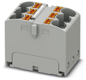Distribution block, push-in connection, 0.2-6.0 mm², 6 pole, 32 A, 6 kV, gray, 3273790