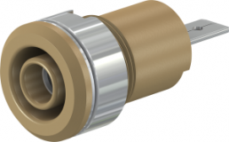 4 mm socket, flat plug connection, mounting Ø 12.2 mm, CAT III, brown, 23.3070-27
