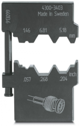 Crimping die for coaxial connectors, 1212753