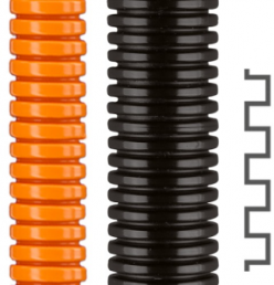 Corrugated hose, inside Ø 12.5 mm, outside Ø 15.8 mm, BR 22 mm, polyamide, black