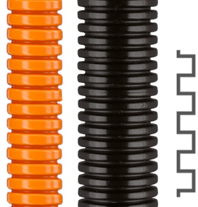 Corrugated hose, inside Ø 23 mm, outside Ø 28.5 mm, BR 55 mm, polyamide, gray