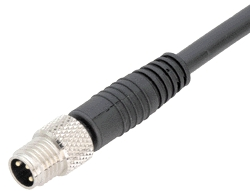 Sensor actuator cable, M8-cable plug, straight to open end, 4 pole, 5 m, PVC, black, 4 A, 79 3381 45 04