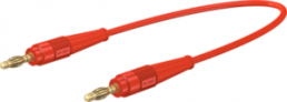 Measuring lead with (4 mm plug, spring-loaded, straight) to (4 mm plug, spring-loaded, straight), 1 m, red, PVC, 1.0 mm²