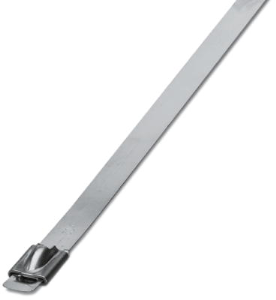 Cable tie, stainless steel, (L x W) 520 x 7.9 mm, bundle-Ø 152 mm, silver, UV resistant, -80 to 538 °C