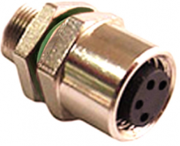 Sensor actuator cable, M8-flange socket, straight to open end, 3 pole, 0.1 m, brass, black, 3 A, PXMBNI08FPF03AFL001