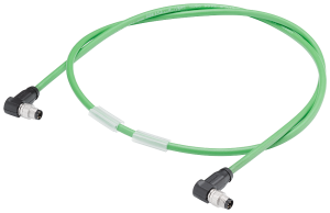 Sensor actuator cable, M8-cable plug, angled to M8-cable plug, angled, 4 pole, 0.3 m, PUR, green, 6ES7194-2MH03-0AB0
