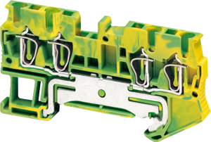 Ground terminal, 4 pole, 0.08-2.5 mm², clamping points: 4, green/yellow, spring balancer connection