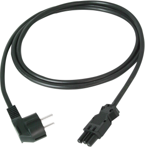 Connection line, Europe, plug type E + F, angled on GST18i plug-in system, H05VV-F3G1.5mm², black, 1.4 m