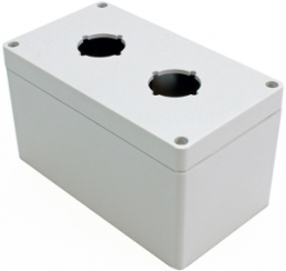 Polycarbonate push button enclosure, (L x W x H) 160 x 90 x 90 mm, light gray (RAL 7035), IP66, 1554PB2D