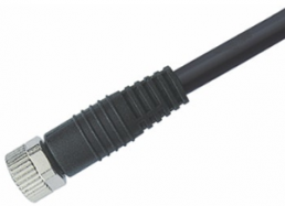 Sensor actuator cable, M8-cable socket, straight to open end, 4 pole, 2 m, PVC, black, 4 A, 79 3382 42 04