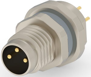 Circular connector, 3 pole, solder connection, screw locking, straight, T4040014031-000