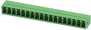 Pin header, 18 pole, pitch 3.5 mm, angled, green, 1731837