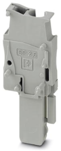 Plug, spring balancer connection, 0.08-4.0 mm², 1 pole, 24 A, 6 kV, gray, 3043077