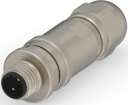 Circular connector, 2 pole, screw connection, screw locking, straight, T4111411021-000
