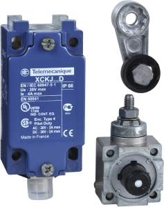 Switch, 2 pole, 1 Form A (N/O) + 1 Form B (N/C), roller lever, screw connection, IP66, XCKJ10514D