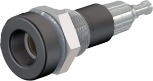4 mm socket, solder connection, mounting Ø 8.3 mm, black, 23.0140-21