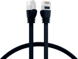 Patch cable, RJ45 plug, straight to RJ45 plug, straight, Cat 6A, U/UTP, PVC, 0.25 m, black