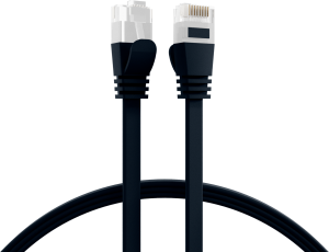 Patch cable, RJ45 plug, straight to RJ45 plug, straight, Cat 6A, U/UTP, PVC, 0.5 m, black