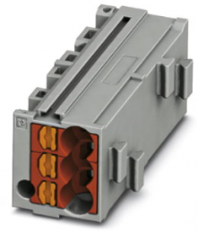 Shunting honeycomb, push-in connection, 0.14-2.5 mm², 1 pole, 17.5 A, 6 kV, gray, 3270421