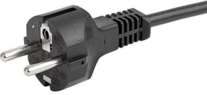 Device connection line, Europe, plug type E + F, straight on C13 jack, straight, H05VV-F3G1.0mm², black, 5 m