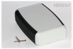 ABS handheld enclosure, (L x W x H) 117 x 79 x 33 mm, light gray (RAL 7035), IP54, 1553CGY