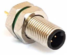 Sensor actuator cable, M5-flange plug, straight to open end, 4 pole, 0.1 m, brass, black, 1 A, PXMBNI05RPM04AFL001