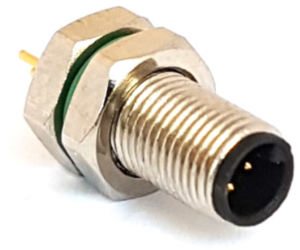 Sensor actuator cable, M5-flange plug, straight to open end, 3 pole, 0.1 m, brass, black, 1 A, PXMBNI05RPM03AFL001