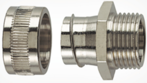 Straight hose fitting, M16, 12 mm, brass, nickel-plated, IP40, metal, (L) 23 mm
