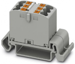 Distribution block, push-in connection, 0.14-4.0 mm², 6 pole, 24 A, 8 kV, gray, 3273132