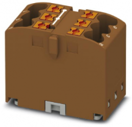 Distribution block, push-in connection, 0.14-4.0 mm², 6 pole, 24 A, 6 kV, brown, 3273404