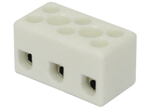 Connection terminal, 3 pole, 16 mm², clamping points: 2, white, screw connection