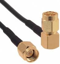 Coaxial Cable, SMA plug (angled) to SMA plug (straight), 50 Ω, RG-174/U, grommet black, 500 mm, 135103-02-M0.50