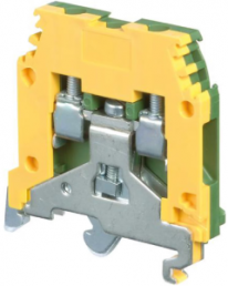 Terminal block, screw connection, 4.0 mm², 2 pole, yellow/green, 1SNA165113R1600