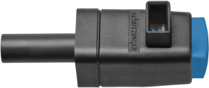 Quick pressure clamp, blue, 300 V, 16 A, 4 mm plug, nickel-plated, SDK 799 / BL