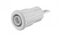4 mm socket, flat plug connection, mounting Ø 12.2 mm, CAT III, CAT IV, white, 23.3160-29