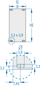 Module front panel partition 129x25,1 mm, Al, 24-3005-45