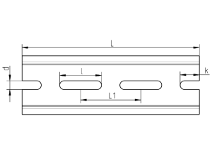 DIN rail 35 x 7.5 x 106 mm, perforated