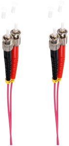 FO duplex patch cable, ST to ST, 2 m, OM4, multimode 50/125 µm