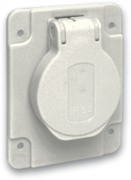 Surface-mounted german schuko-style socket outlet, gray, 16 A/250 V, Germany, IP54, PKS62G