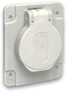 Surface-mounted german schuko-style socket outlet, gray, 16 A/250 V, Germany, IP54, PKS61G