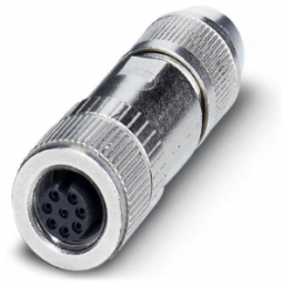 Socket, M12, 8 pole, IDC connection, screw locking, straight, 1553640