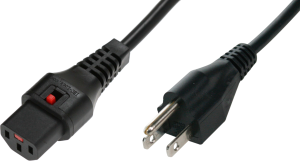Device connection line, North America, plug type B, straight on C13 jack, straight, SVT 3 x AWG 18, black, 1.8 m