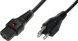 Power cord, North America, Plug Type B, straight on C13-connector, straight, SVT 3 x AWG 18, black, 2 m