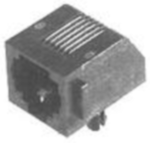 Socket, RJ11/RJ12/RJ14/RJ25, 6 pole, 6P6C, Cat 3, solder connection, through hole, 5555163-1